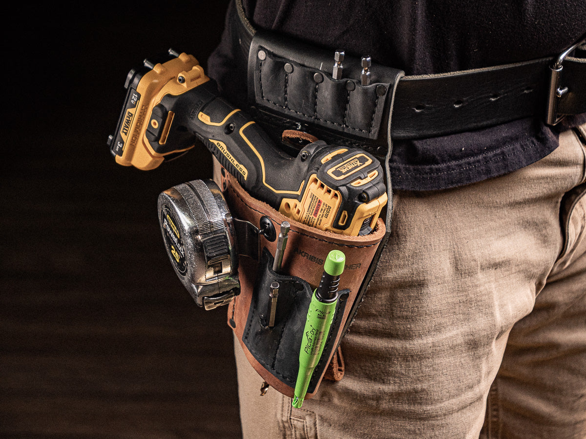 thumbnail image 2 of Occidental Leather Drill Holster Left Handed - Angled Design With Bit Holders, Made In USA 2 of 9