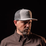 Grey Akribis Flat-Brim Trucker Hat