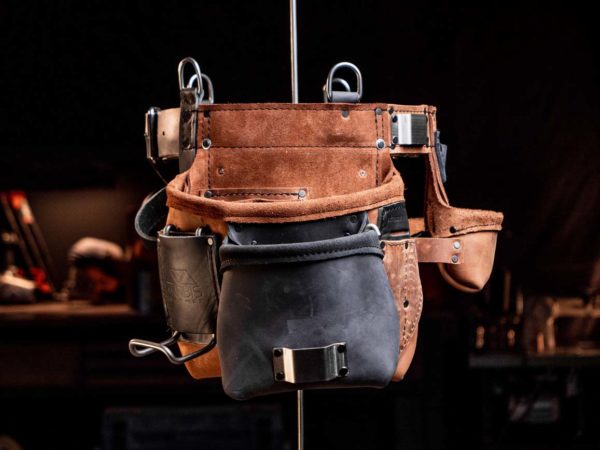 B-Max tan and black leather tool belt from Akribis Leather