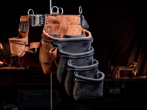 B-Max tan and black leather tool belt from Akribis Leather