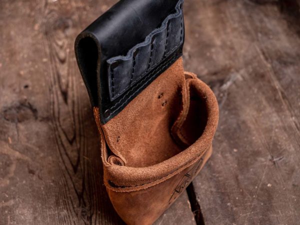 A1Mini+ black and tan bag for Akribis Leather Tool Belt