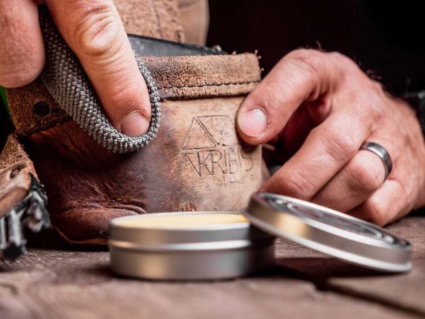Akribis Leather Balm to treat Akribis leather tool belts